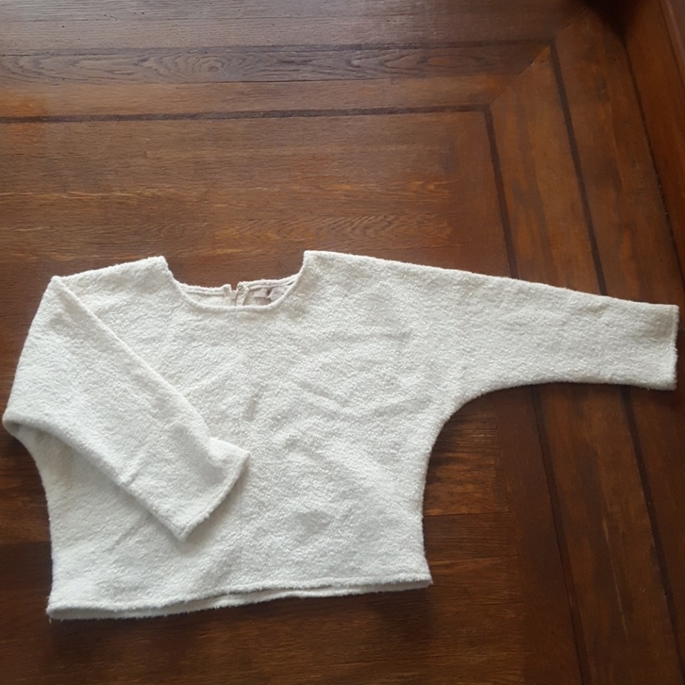 Cropped pile sweater